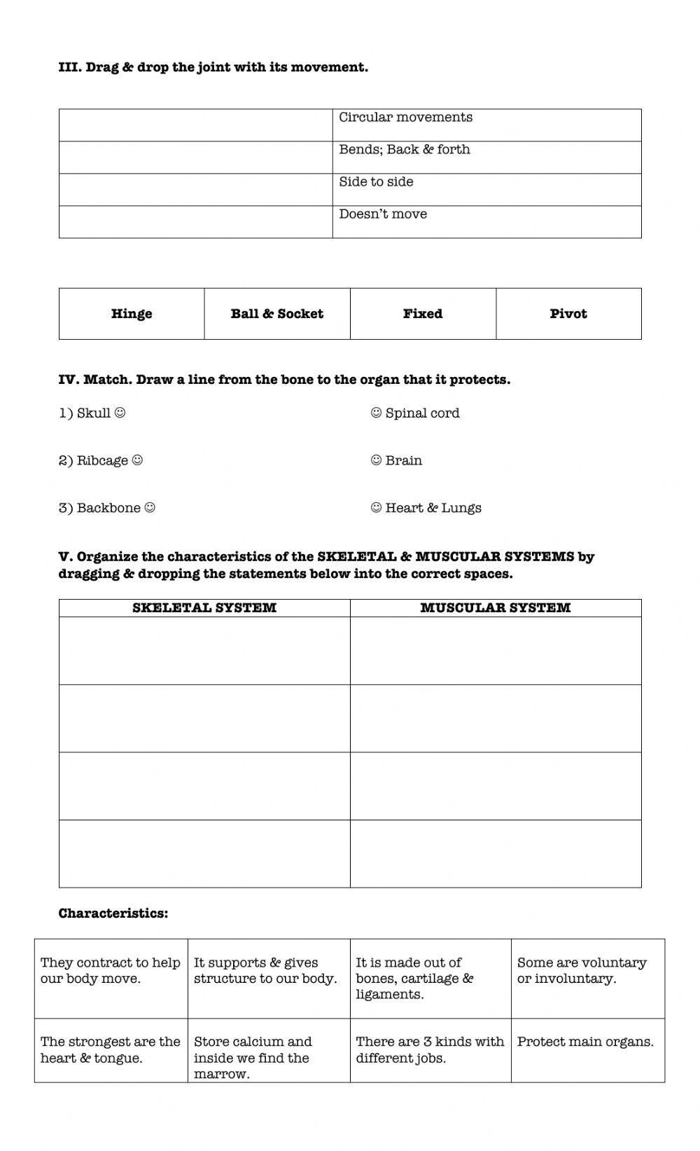 Skeletal & Muscular system