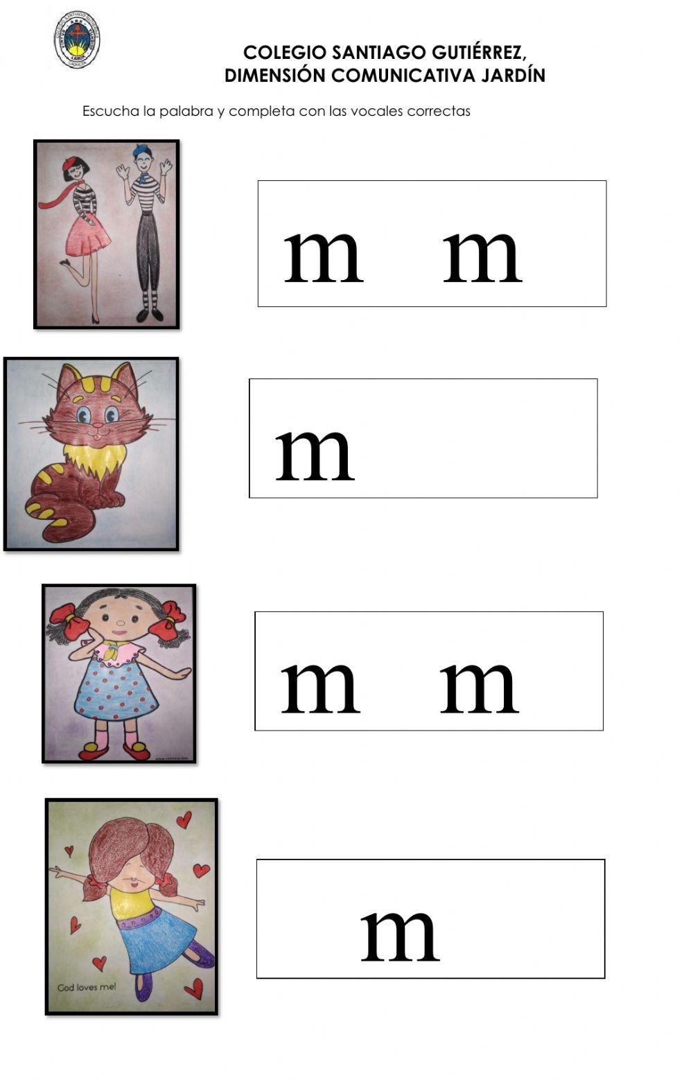 Las vocales y la m