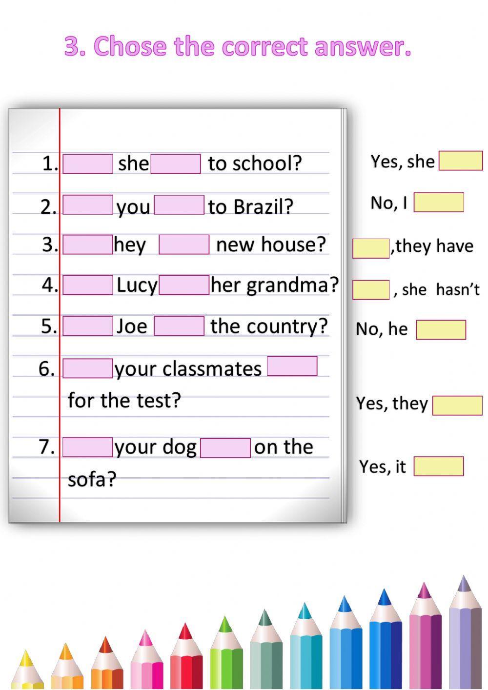 Present perfect interrogative