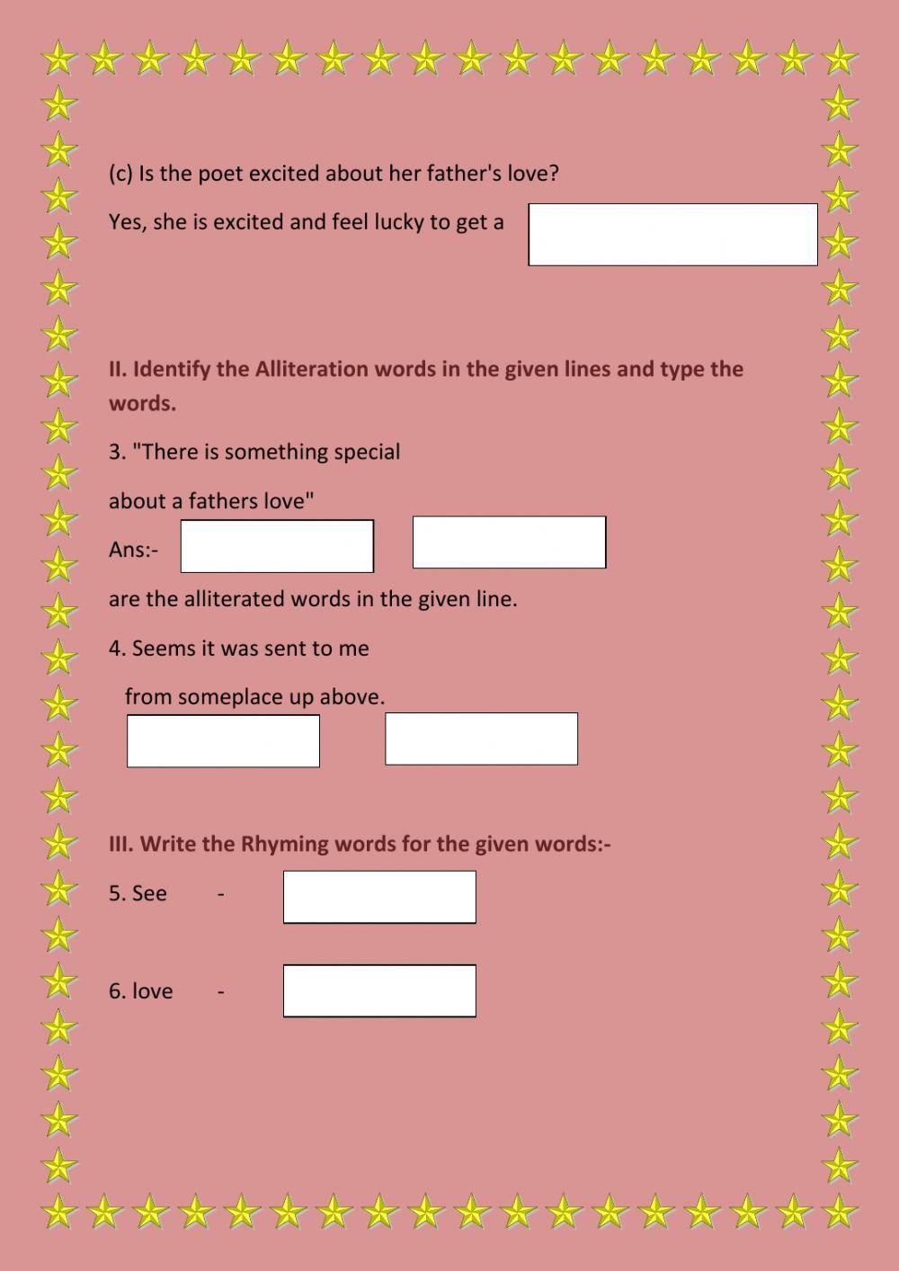 Special Hero Appreciation questions and Rhyming words:-