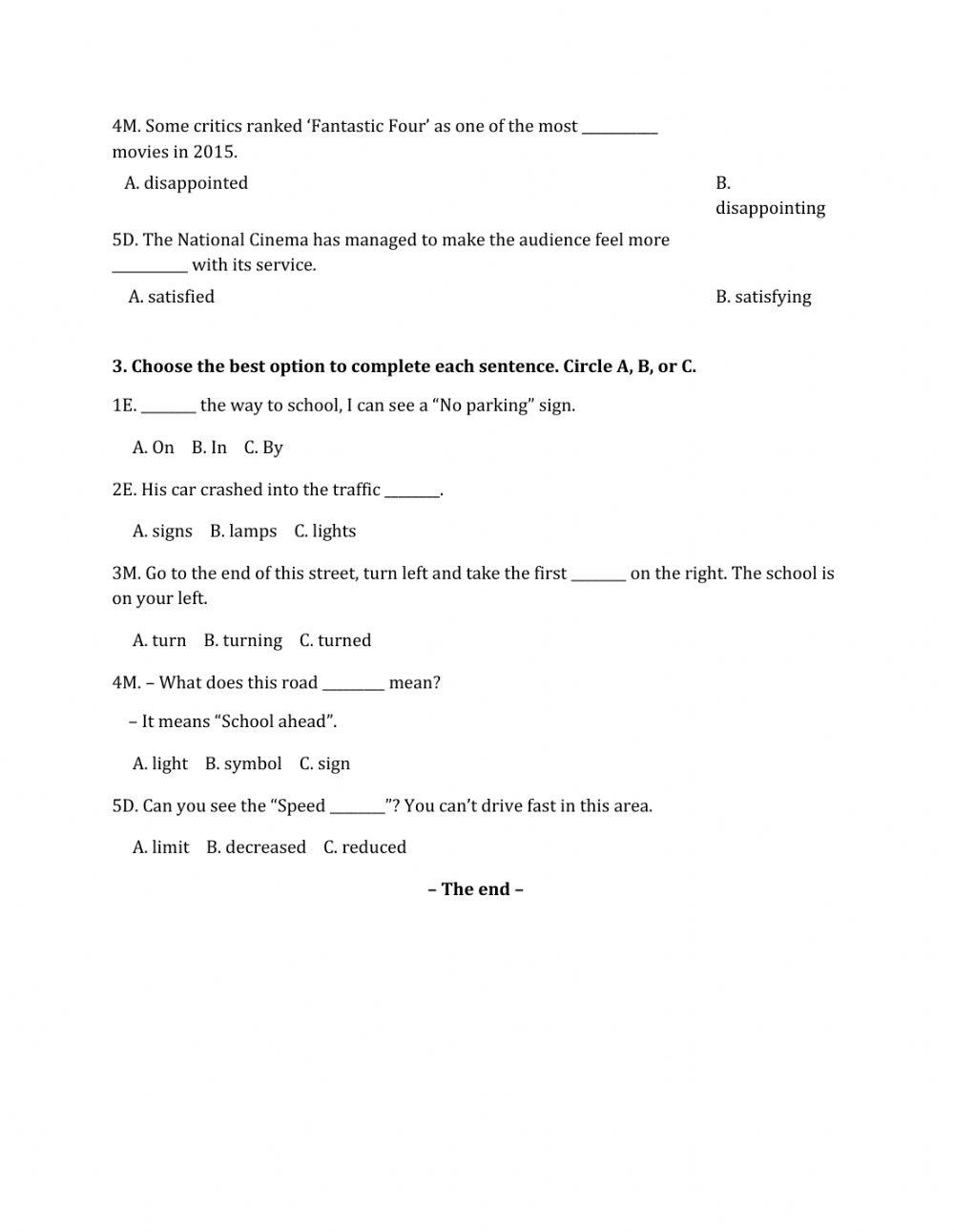 Lớp 7 - Unit 8 FILMS-LANGUAGE FOCUS