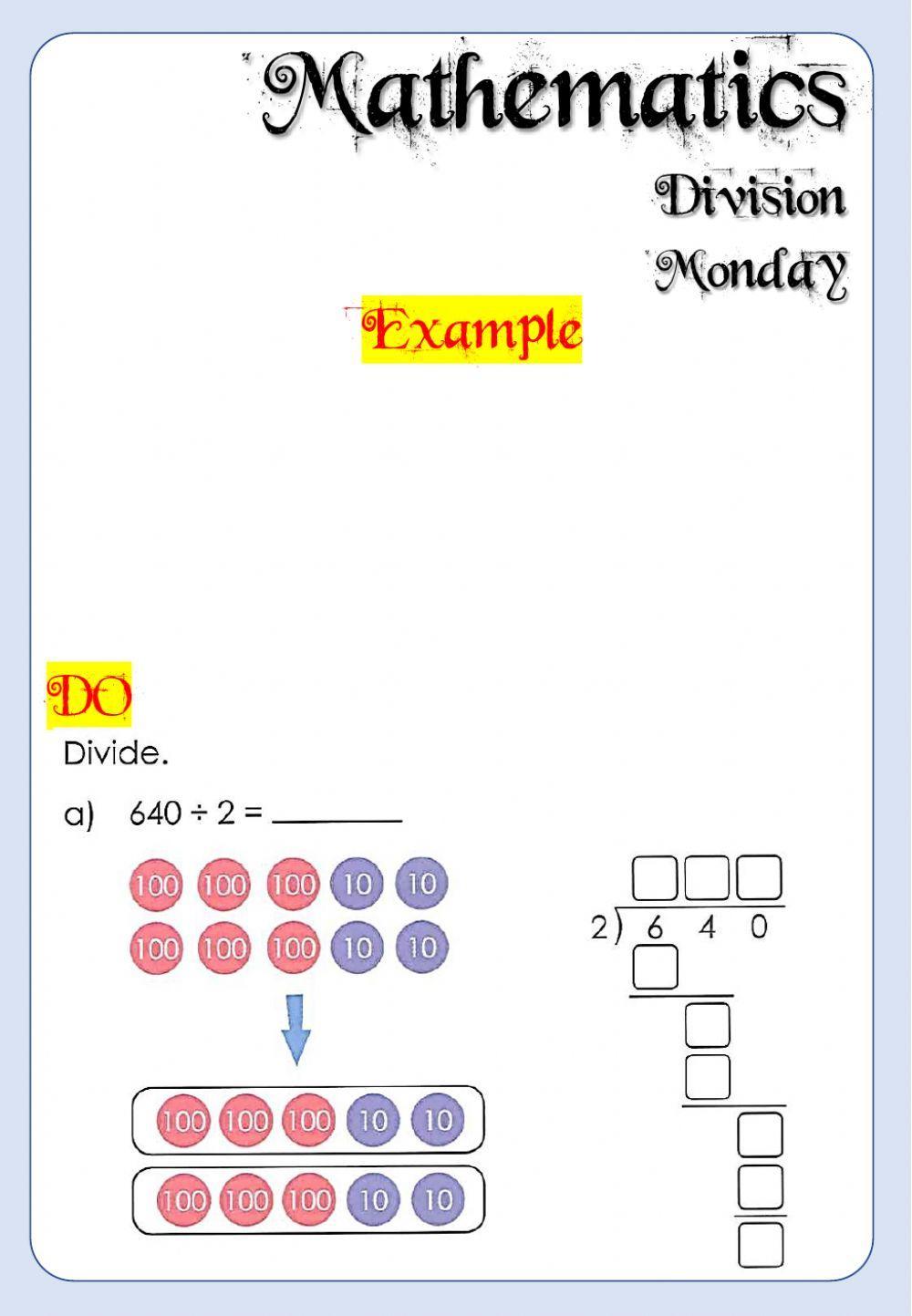 Week 25 - Monday - Math - Division