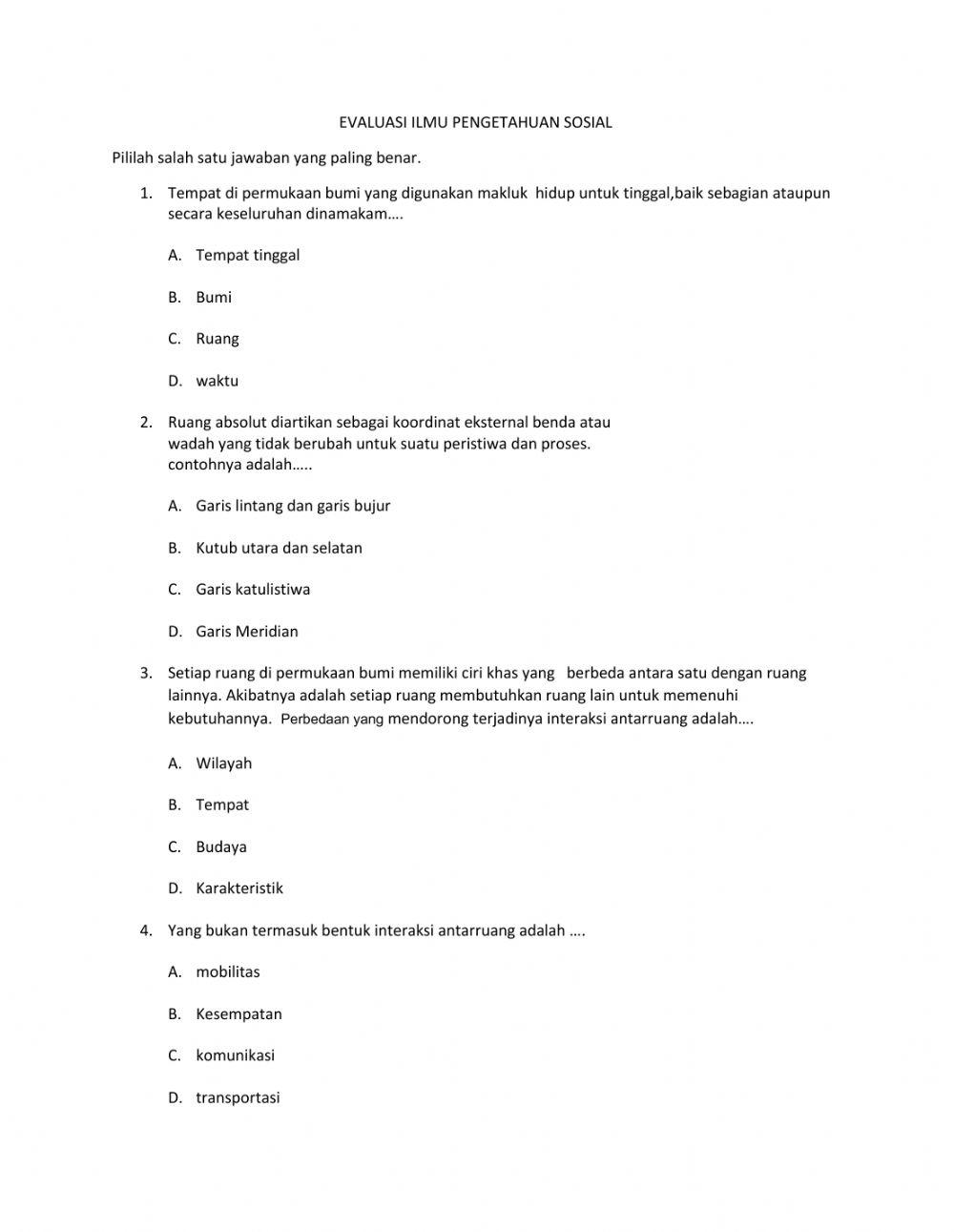 Keruangan dan interaksi antarruang