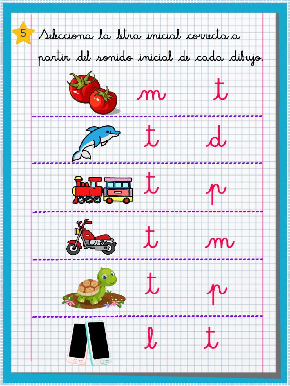 La letra T, Ficha 1 La letra T, Ficha 1