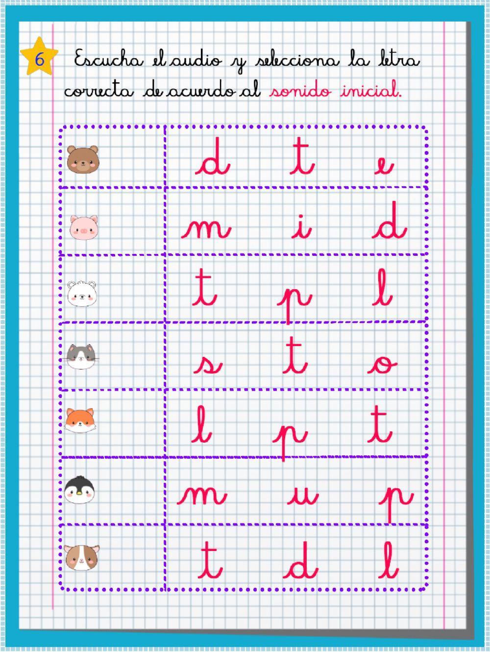 La letra T, Ficha 1 La letra T, Ficha 1