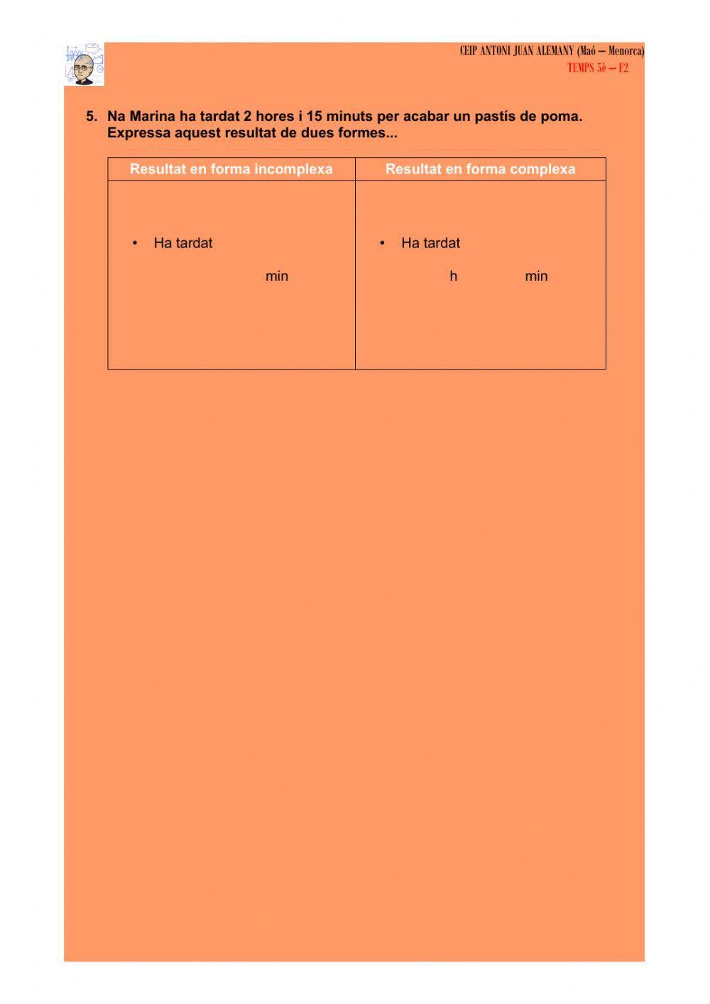El temps: expressions complexes i incomplexes