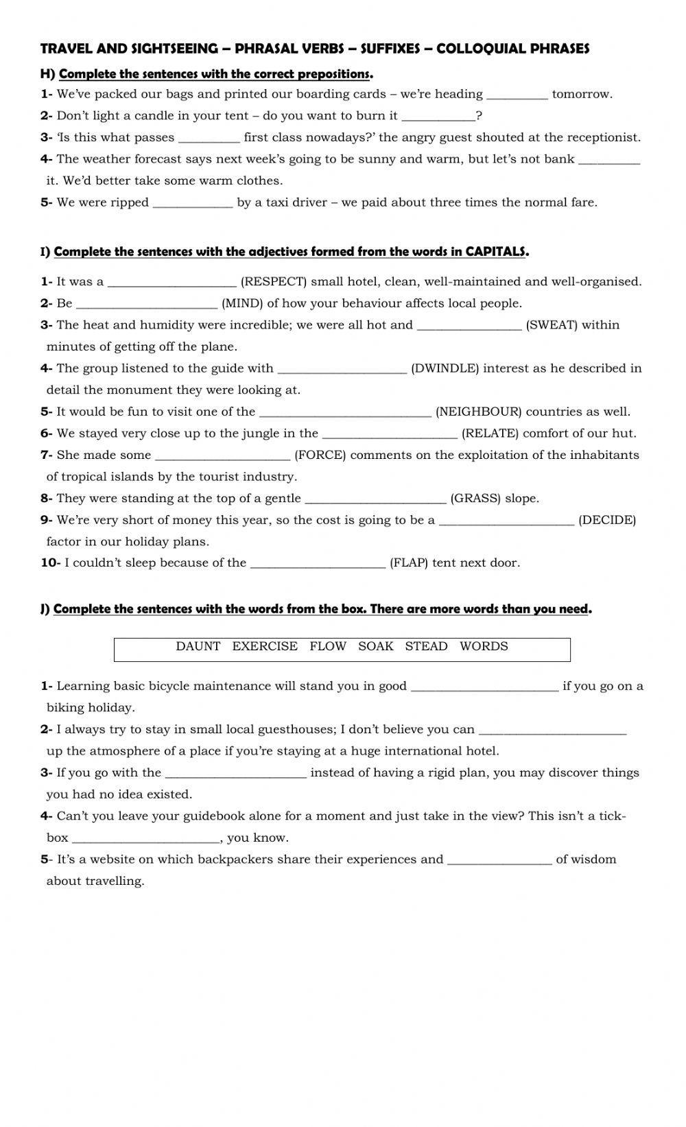 Revision - VOCABULARY