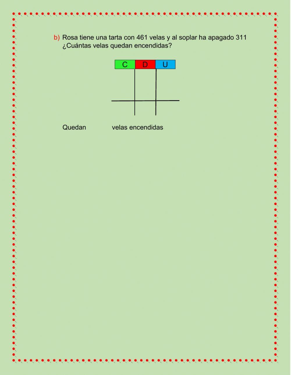 Sustracción sin desagrupar