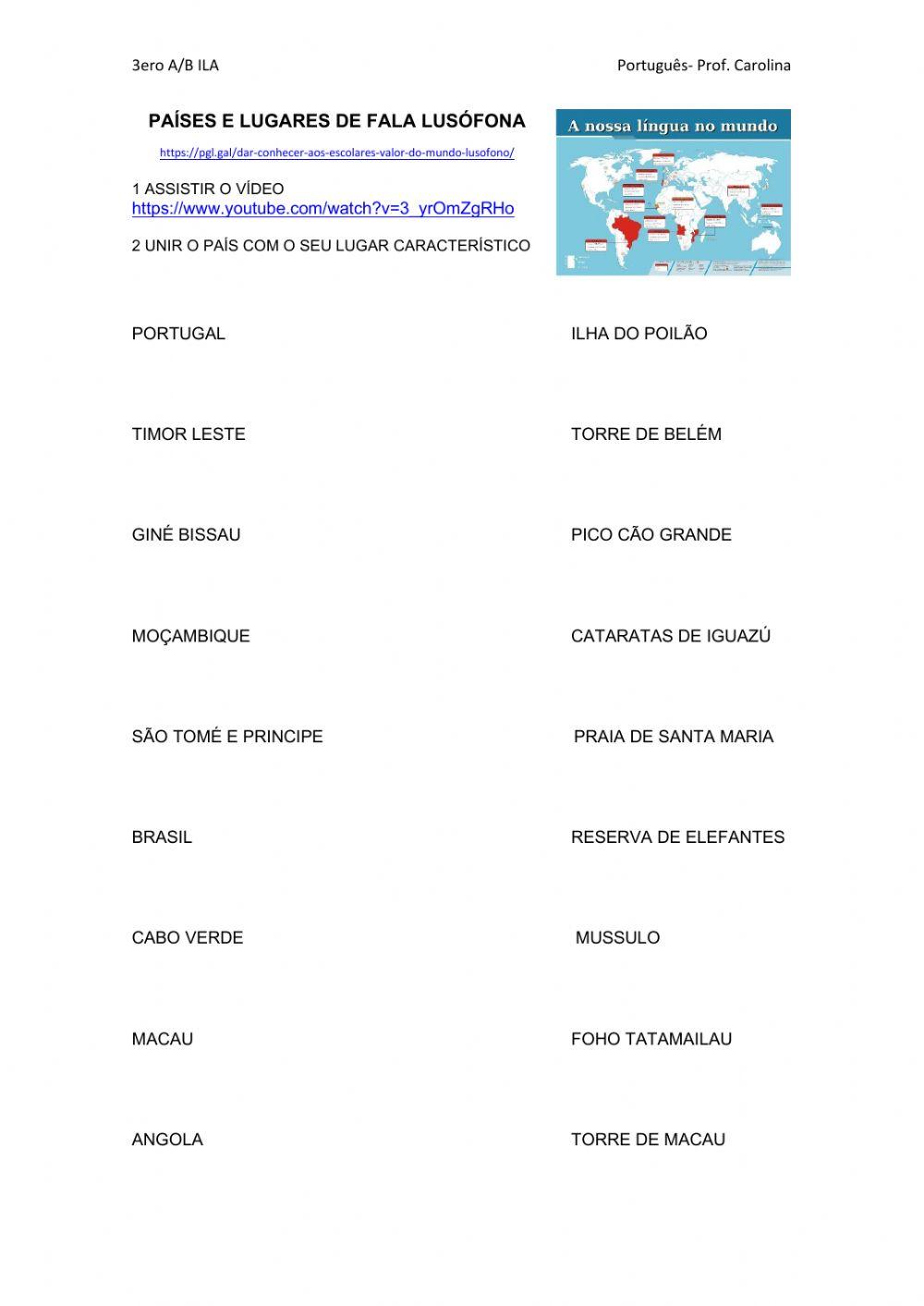 Paises e Lugares Lusófonos