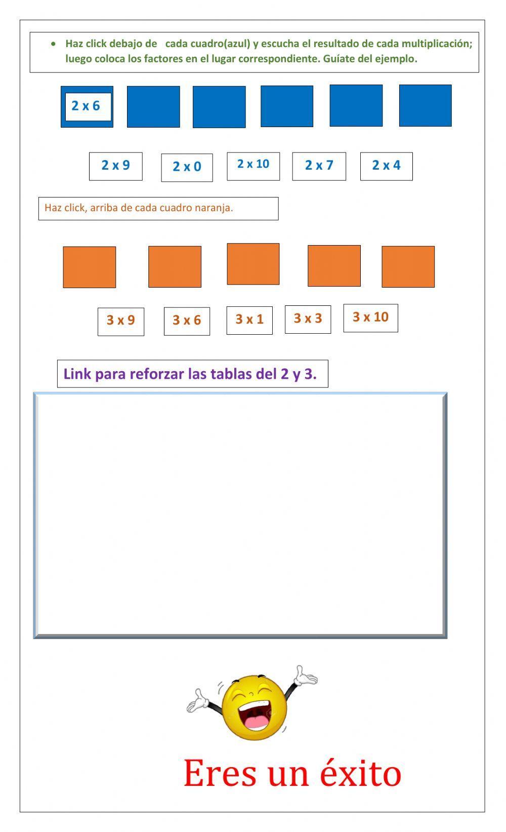 Multiplicación de 2 y 3