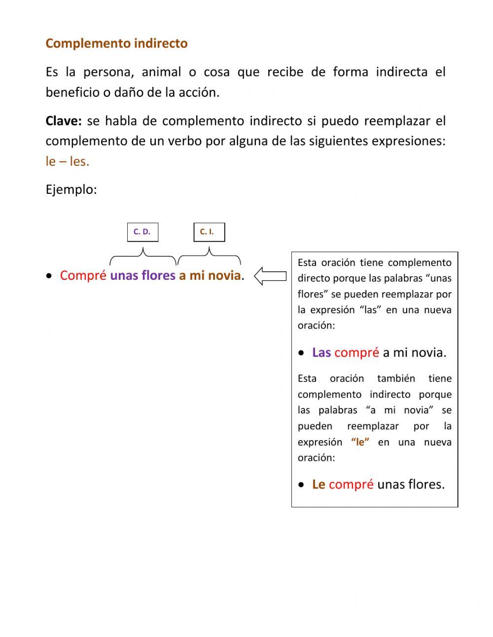 7° - Complementos del Verbo - Teoría