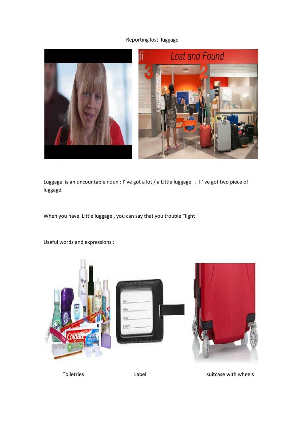 Reporting Lost Luggage