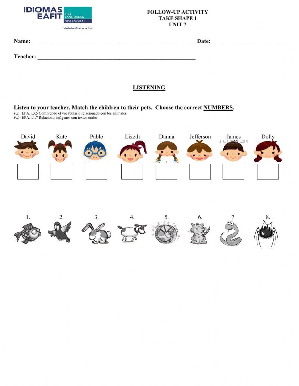 Take shape 1-u7-listening follow up