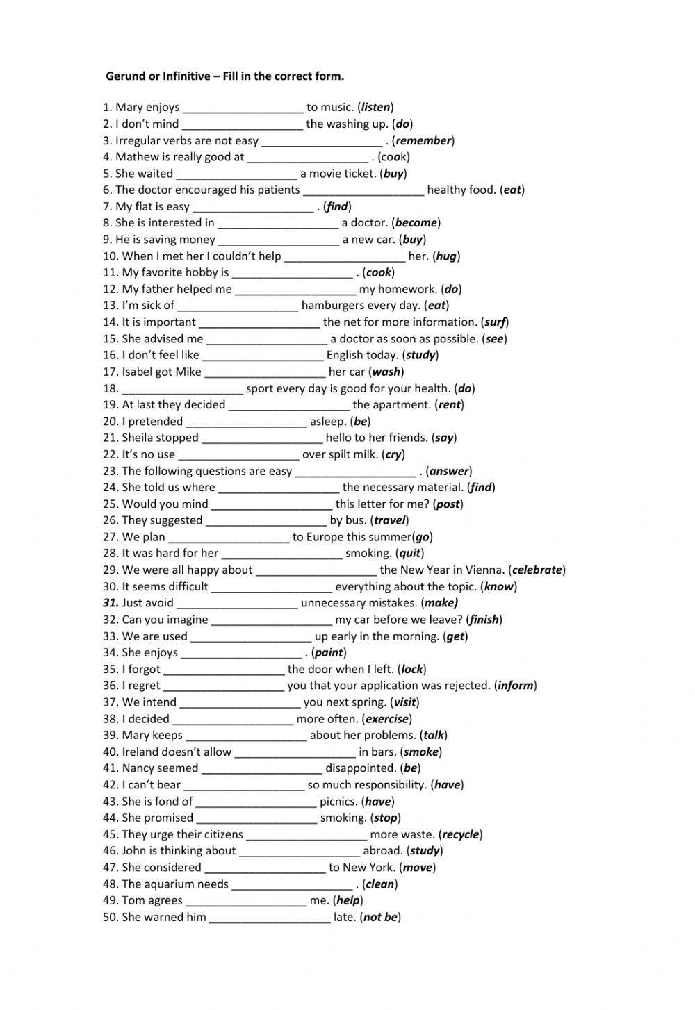 Gerunds vs infinitives