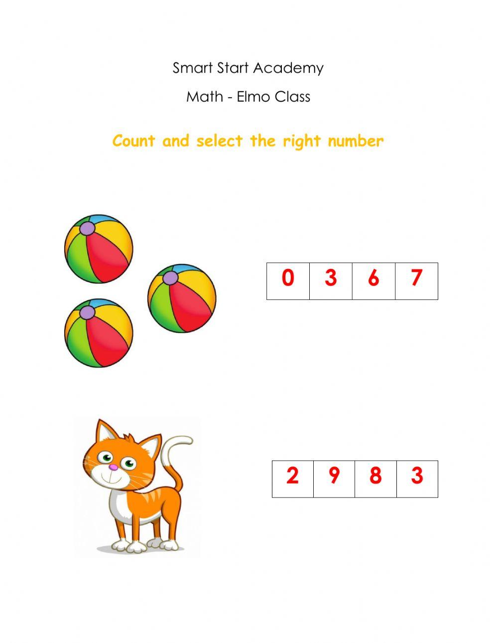 Elmo online exercise for Live Worksheets