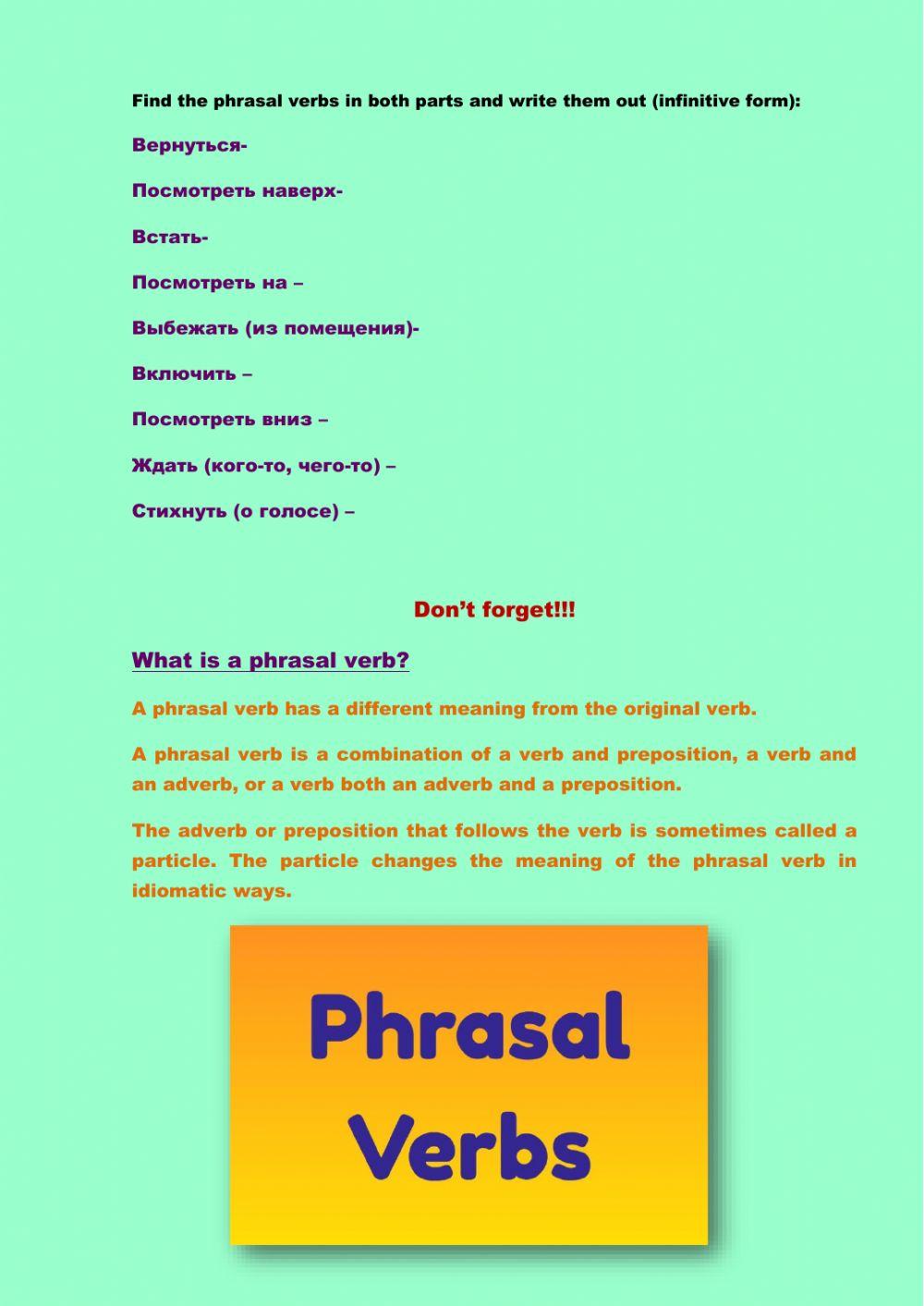 Phrasal verbs