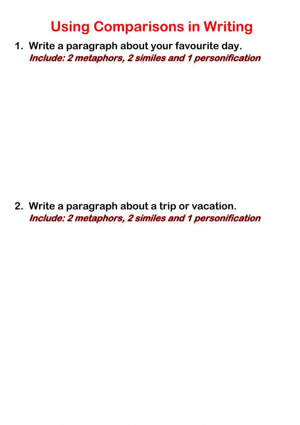 Using Comparisons in Writing