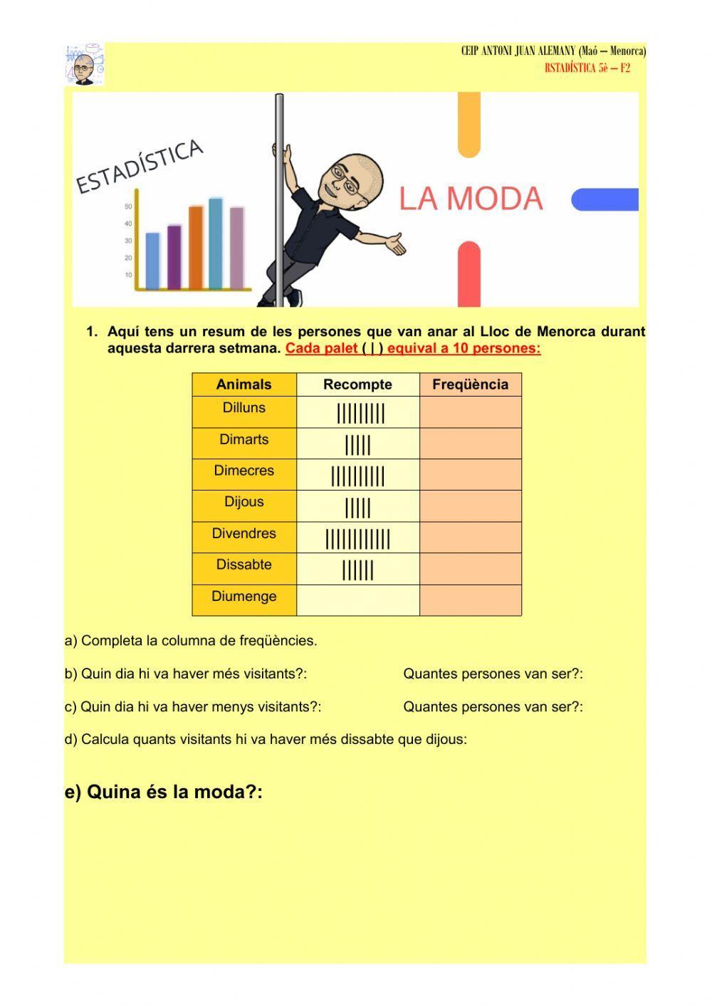 Estadística : la moda