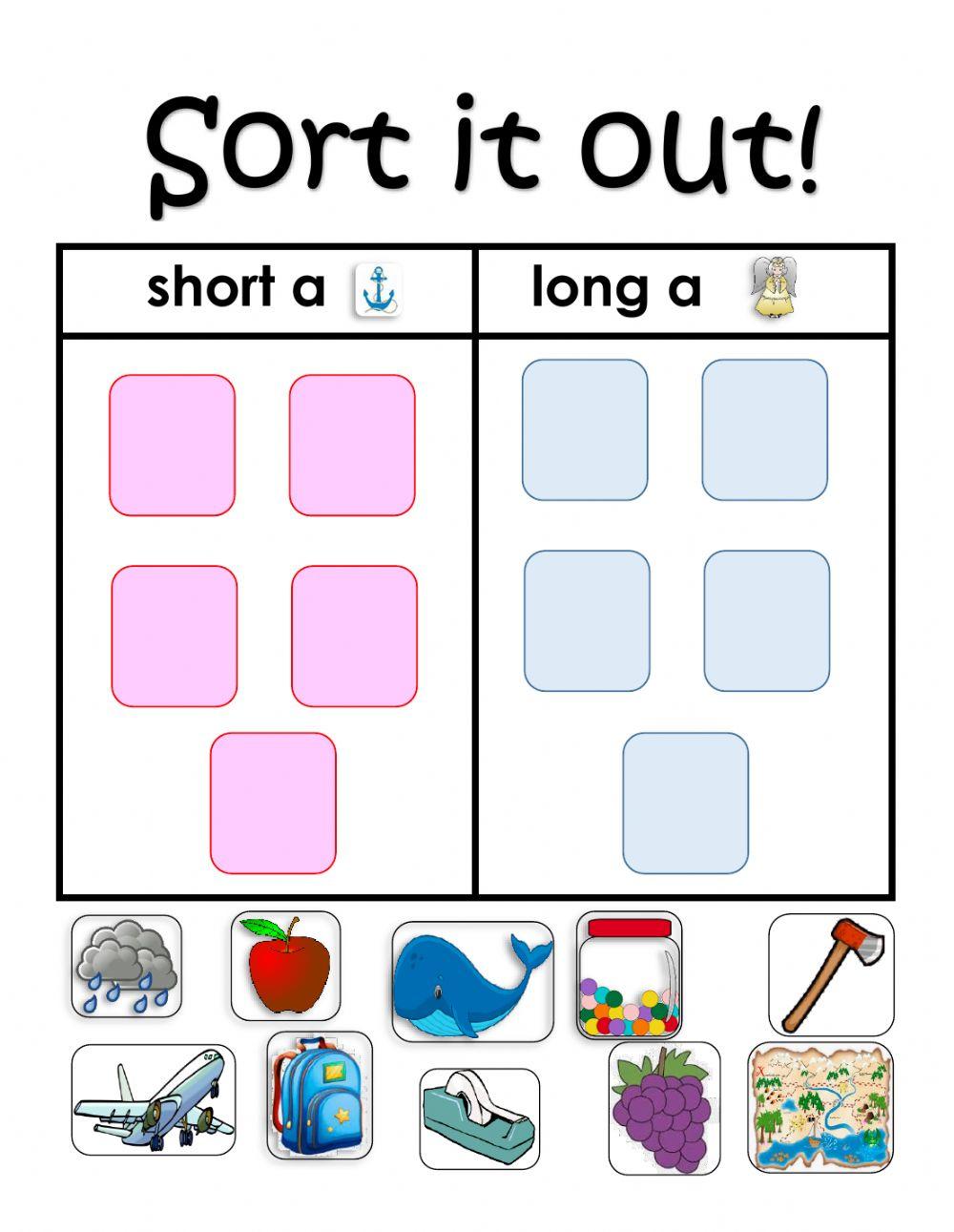 Short and Long A Sorting Activity 2