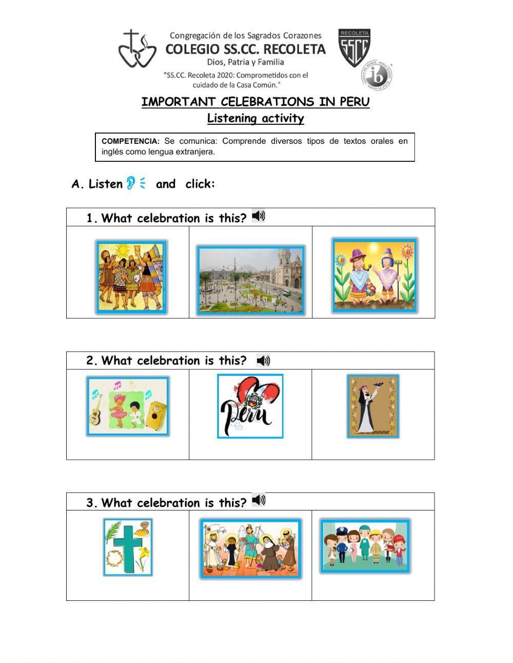 Important celebrations in peru