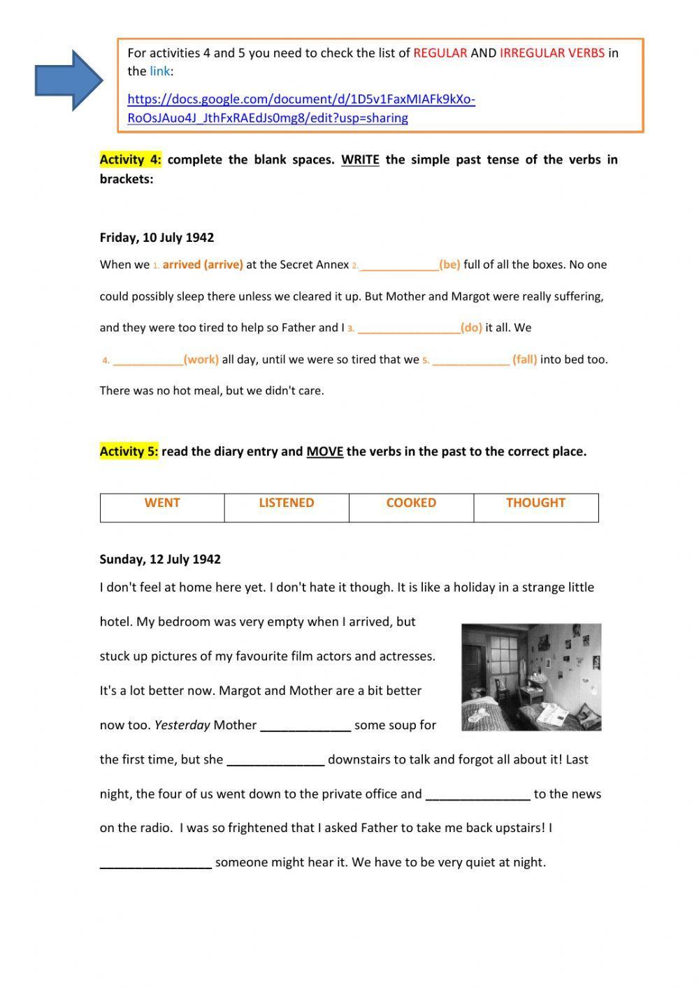 The Diary of a Young Girl (Past simple)