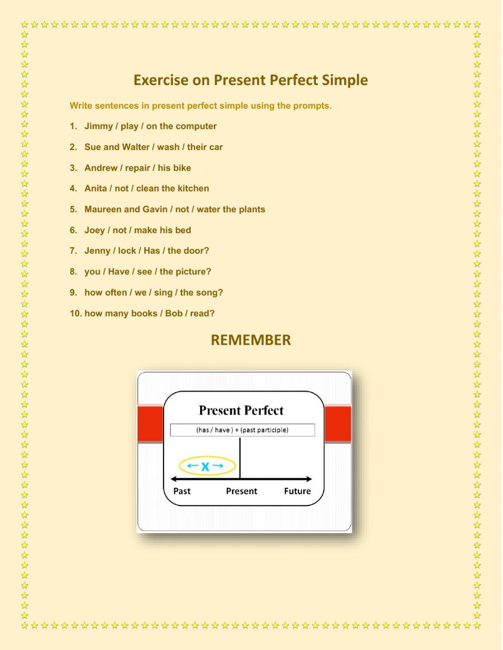 Present Perfect Simple Practice 1