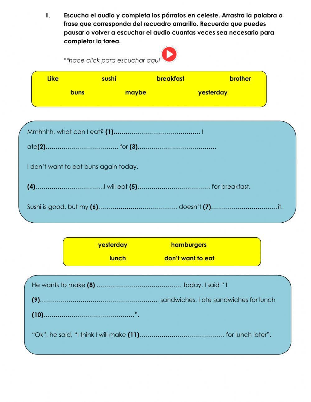 Breakfast, lunch and dinner