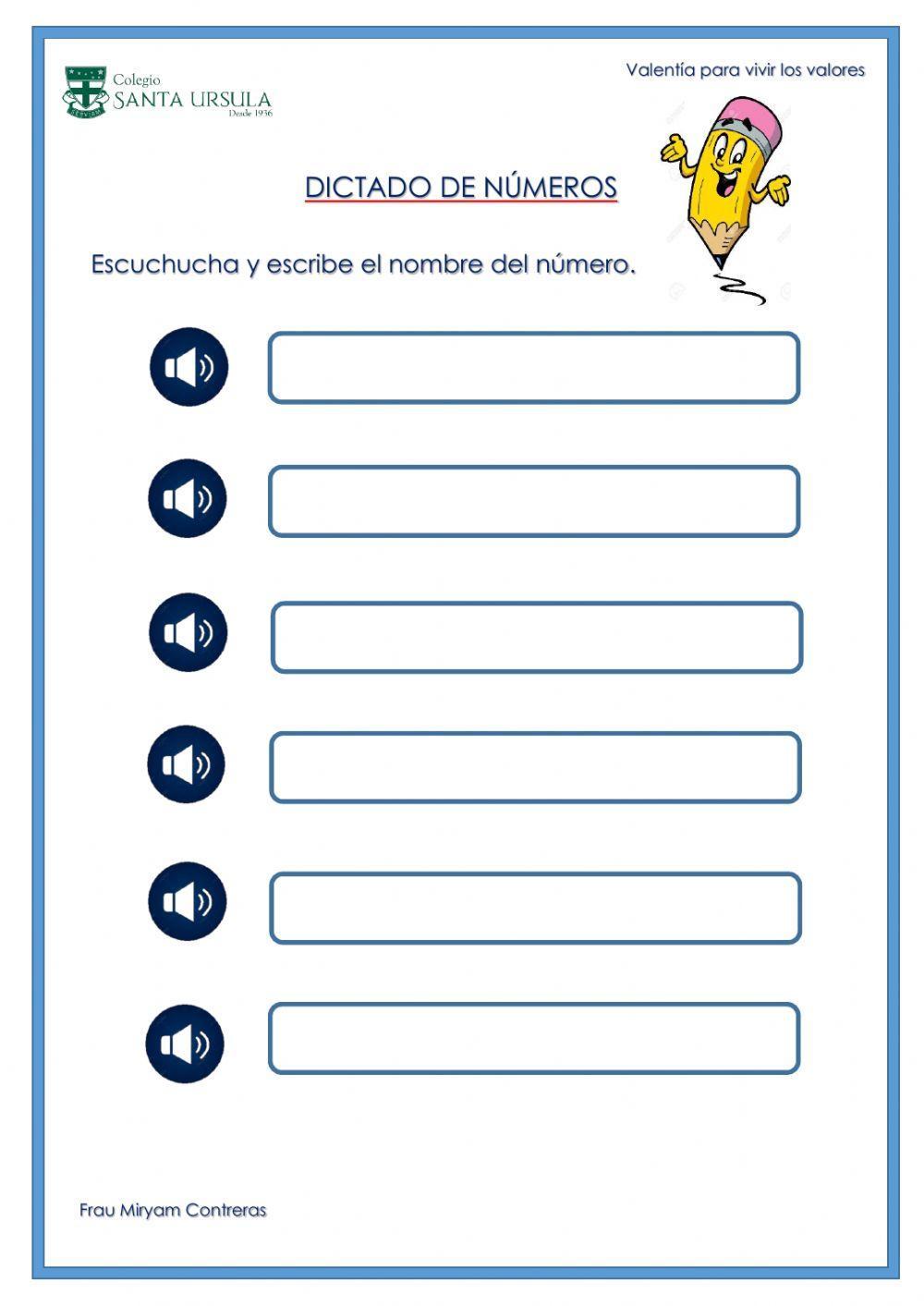 Dictado de números