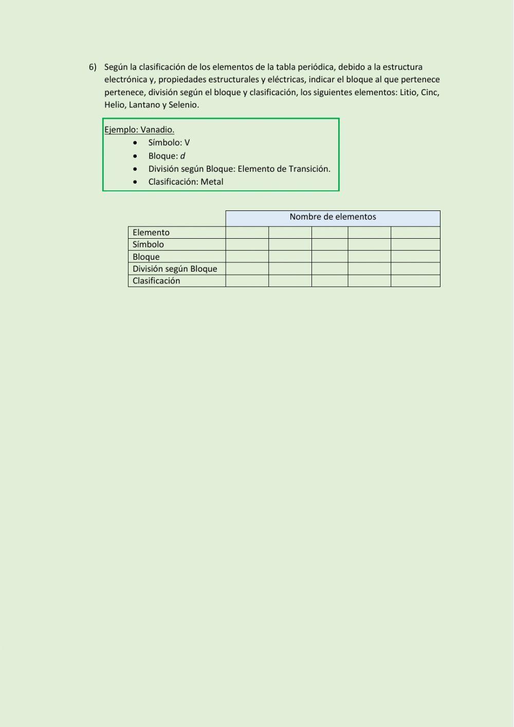 Clasificación de los Elementos en la Tabla Periodica