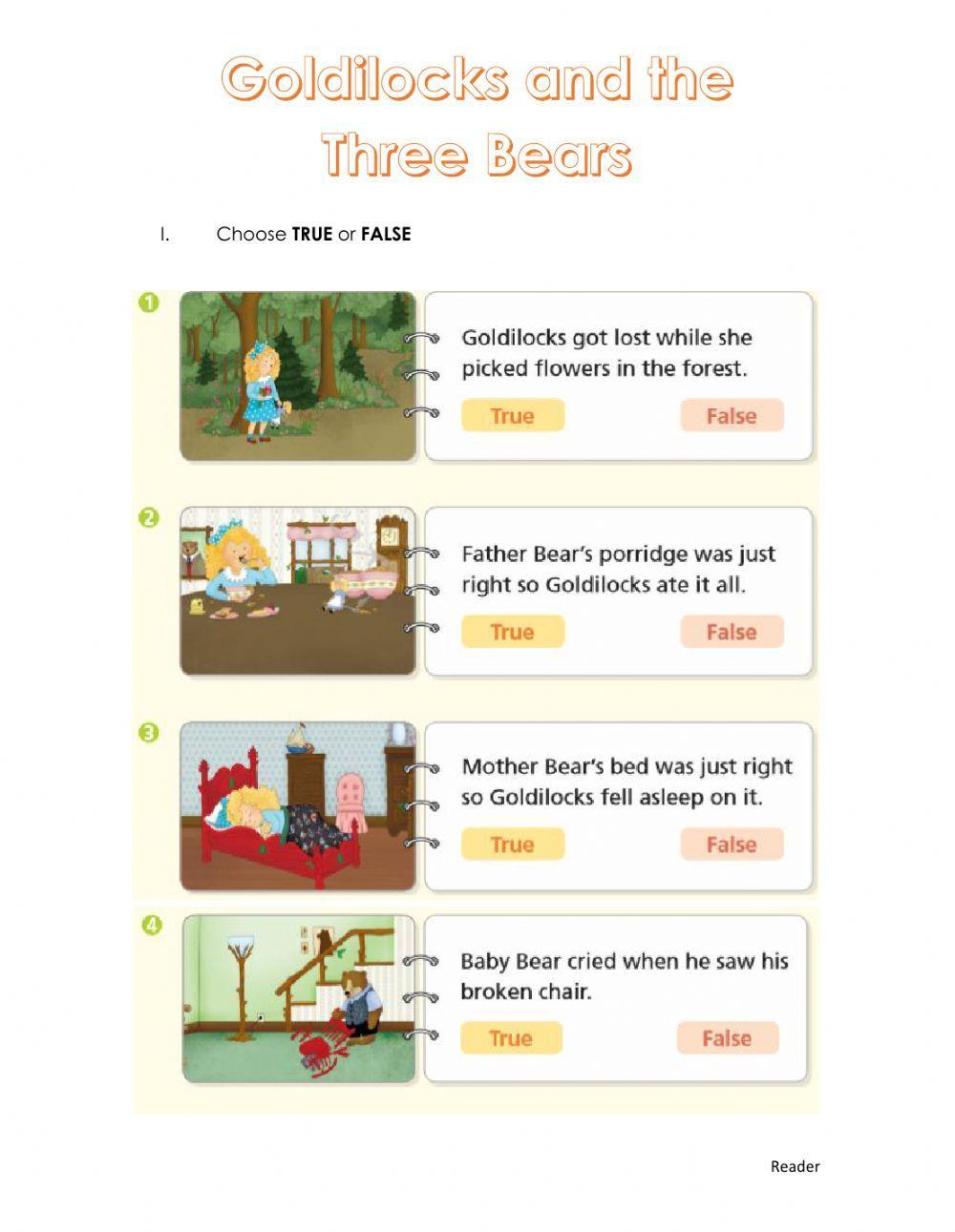 Goldilocks and the Three Bears - Vocabulary