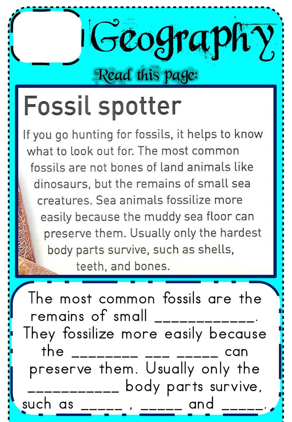 Week 25 - Geography - Fossils