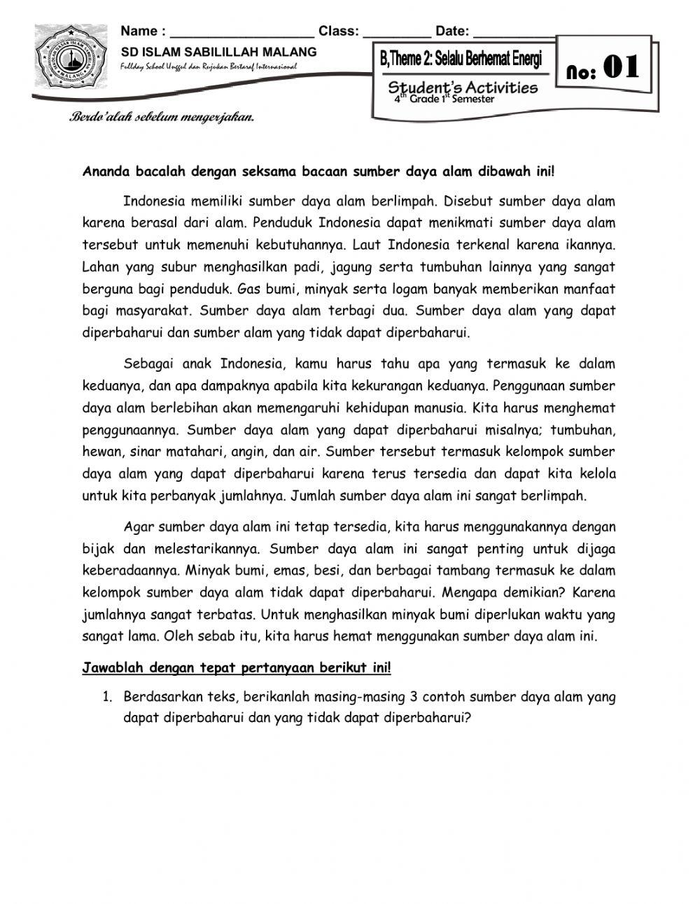 Lks sumber daya alam
