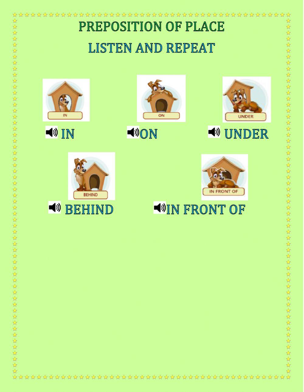 Prepositions of place