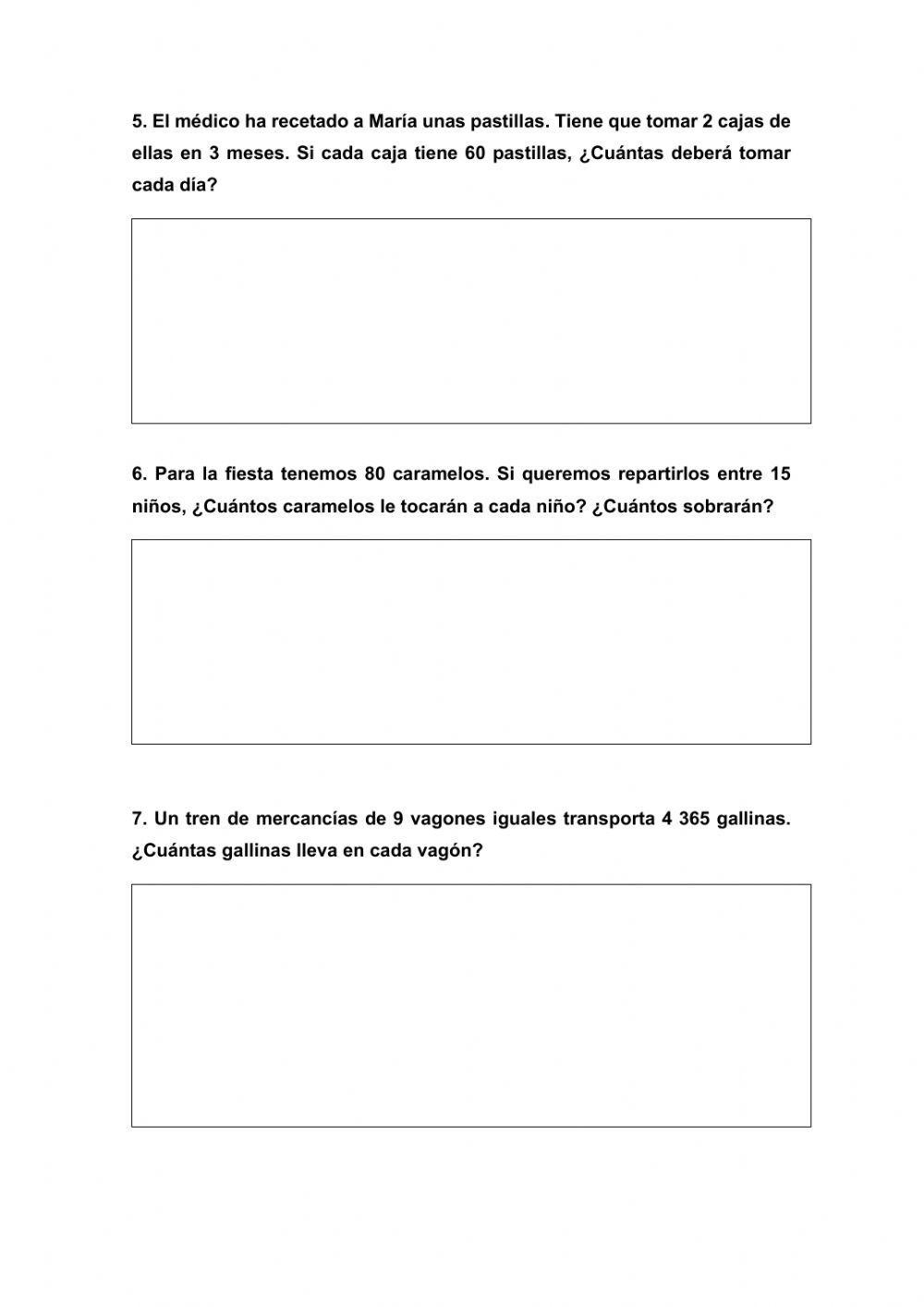 Divisiones entre números de una cifra