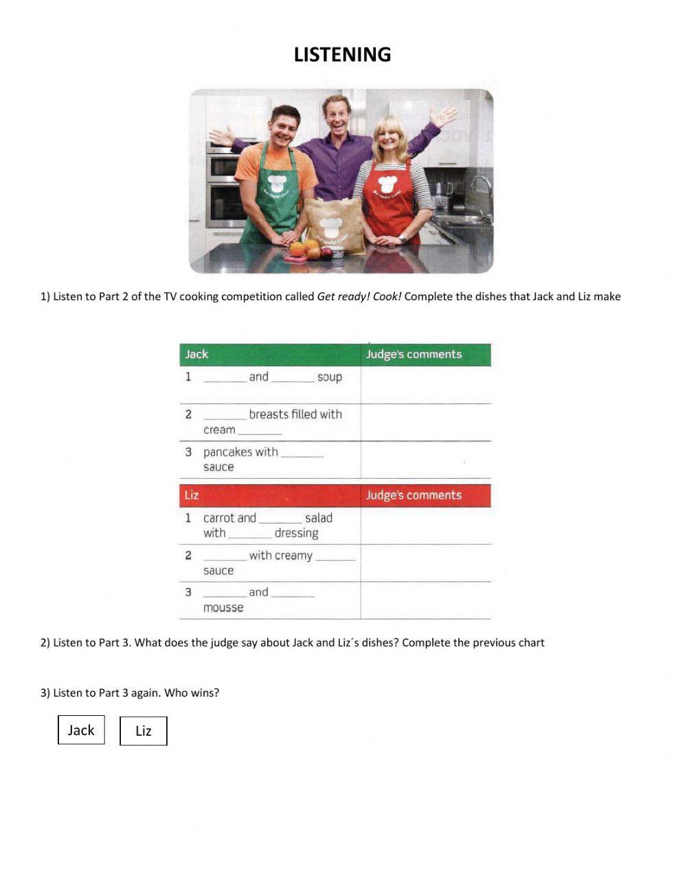 Listening Cooking Tv programme