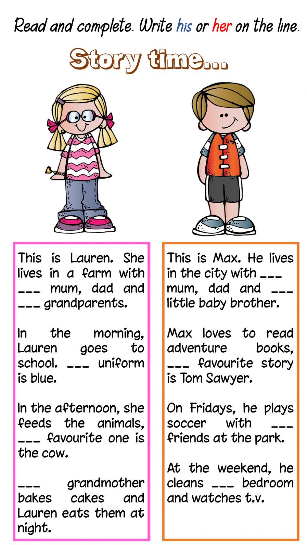 Possessive Adjectives (his - her)