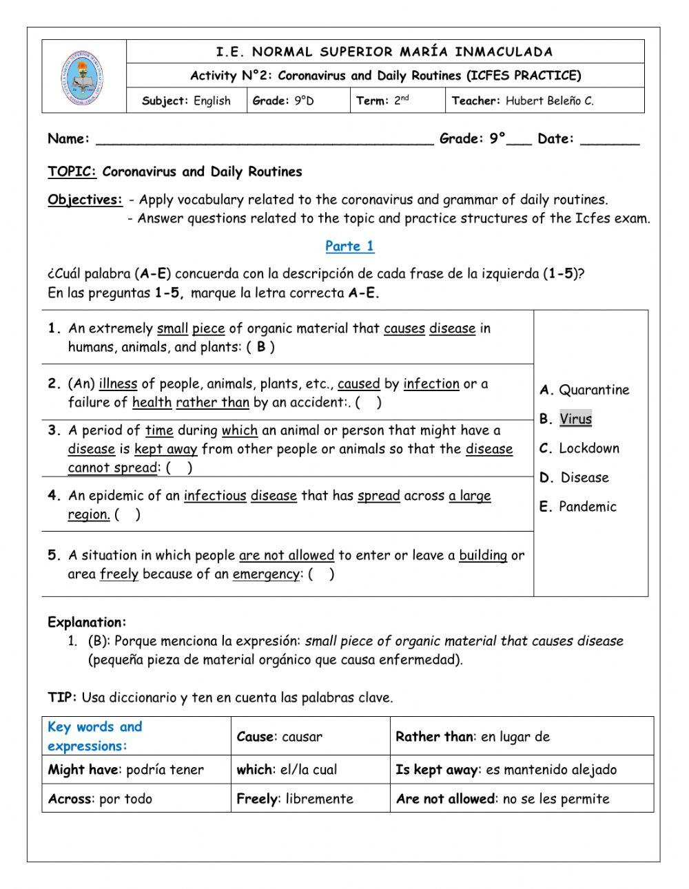 ICFES PRACTICE:… | Free Interactive Worksheets | 328731
