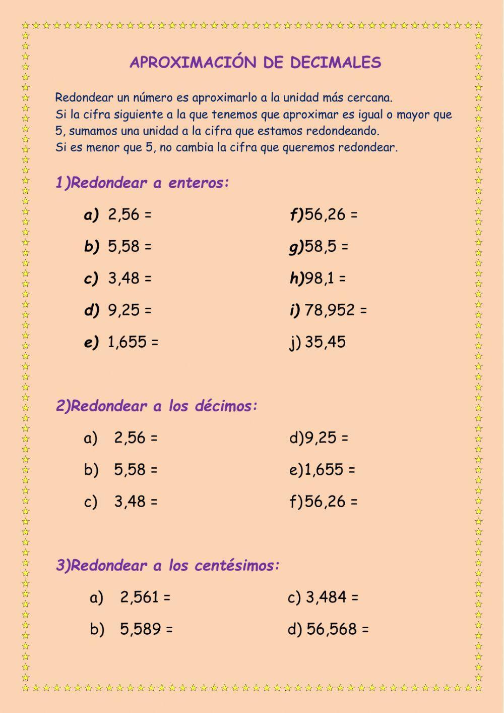 Aproximación de decimales