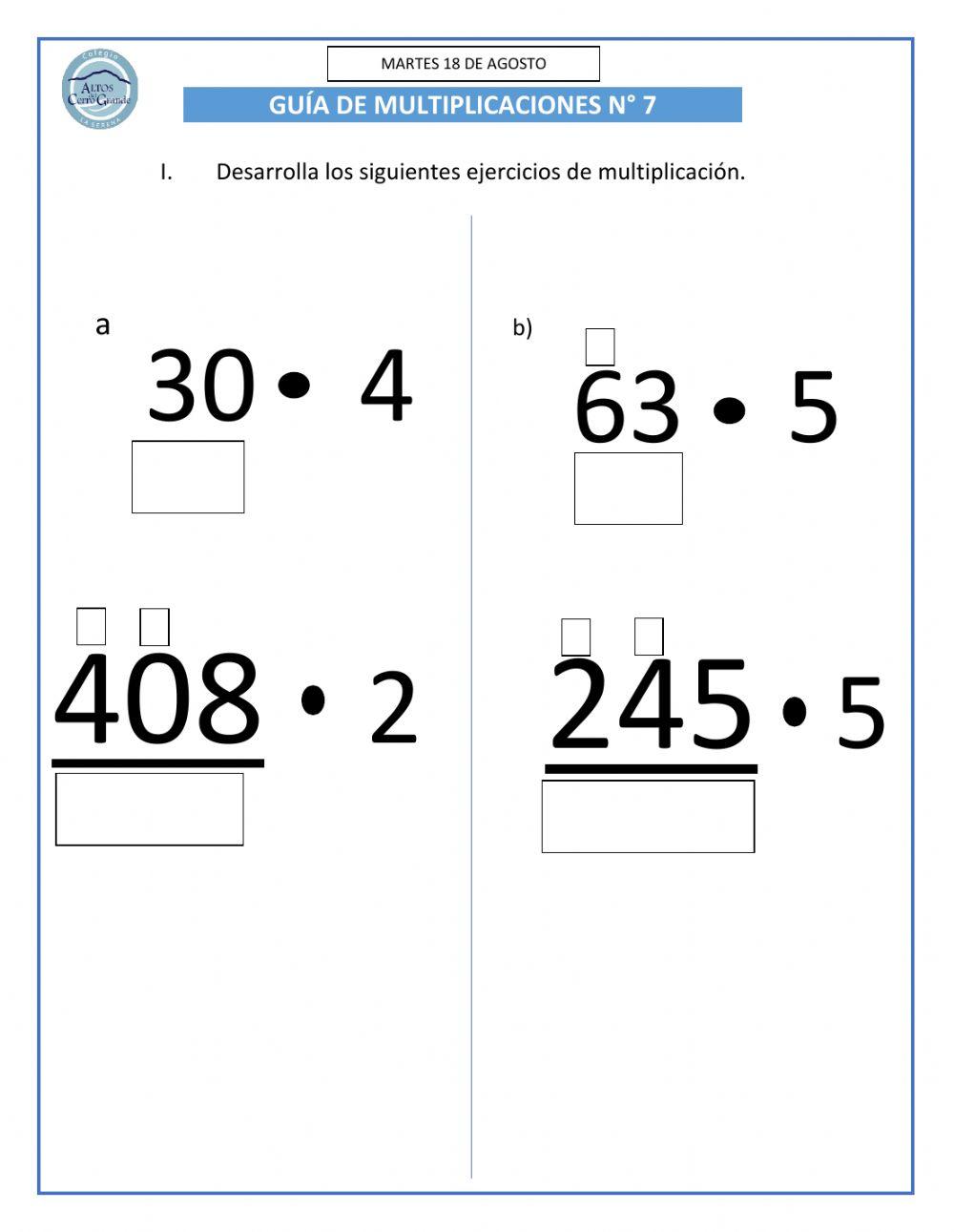 Guía de multiplicación 4