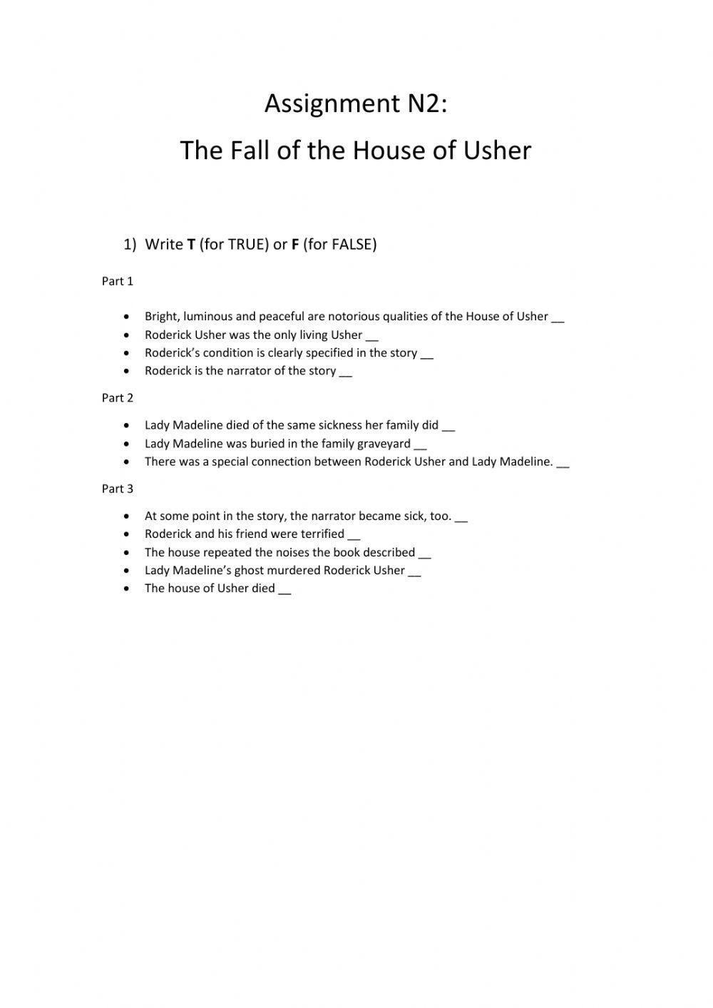 The Fall of the House of Usher