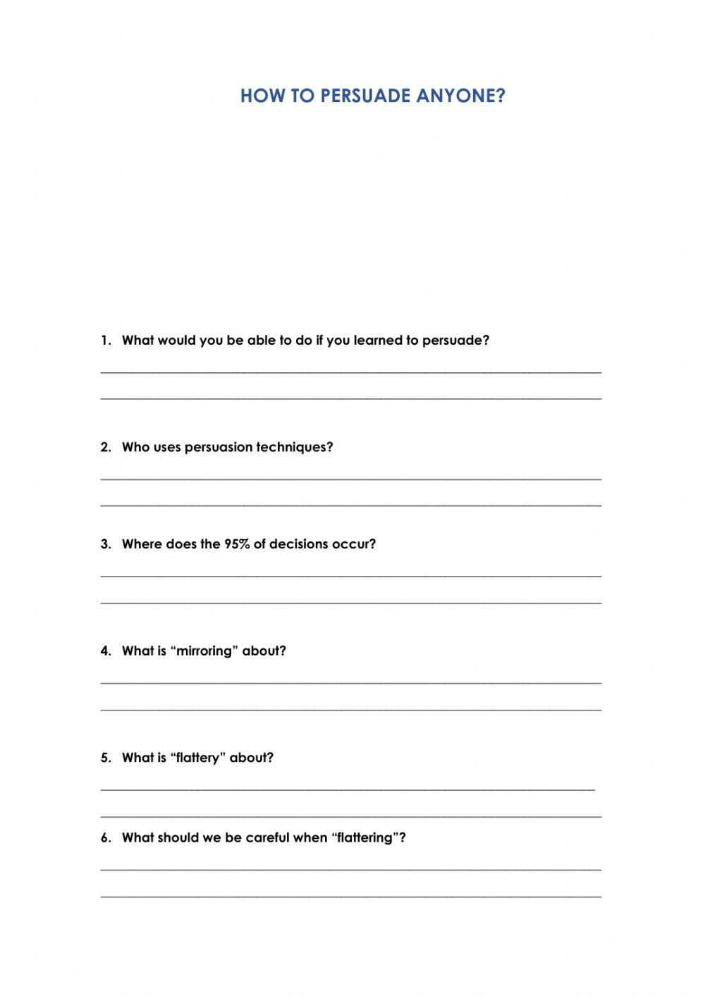 How to persuade anyone