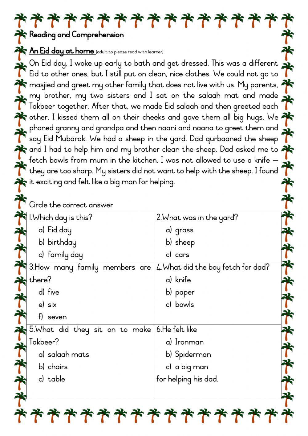 A different type of Eid worksheet Live Worksheets A different type of Eid worksheet Live Worksheets