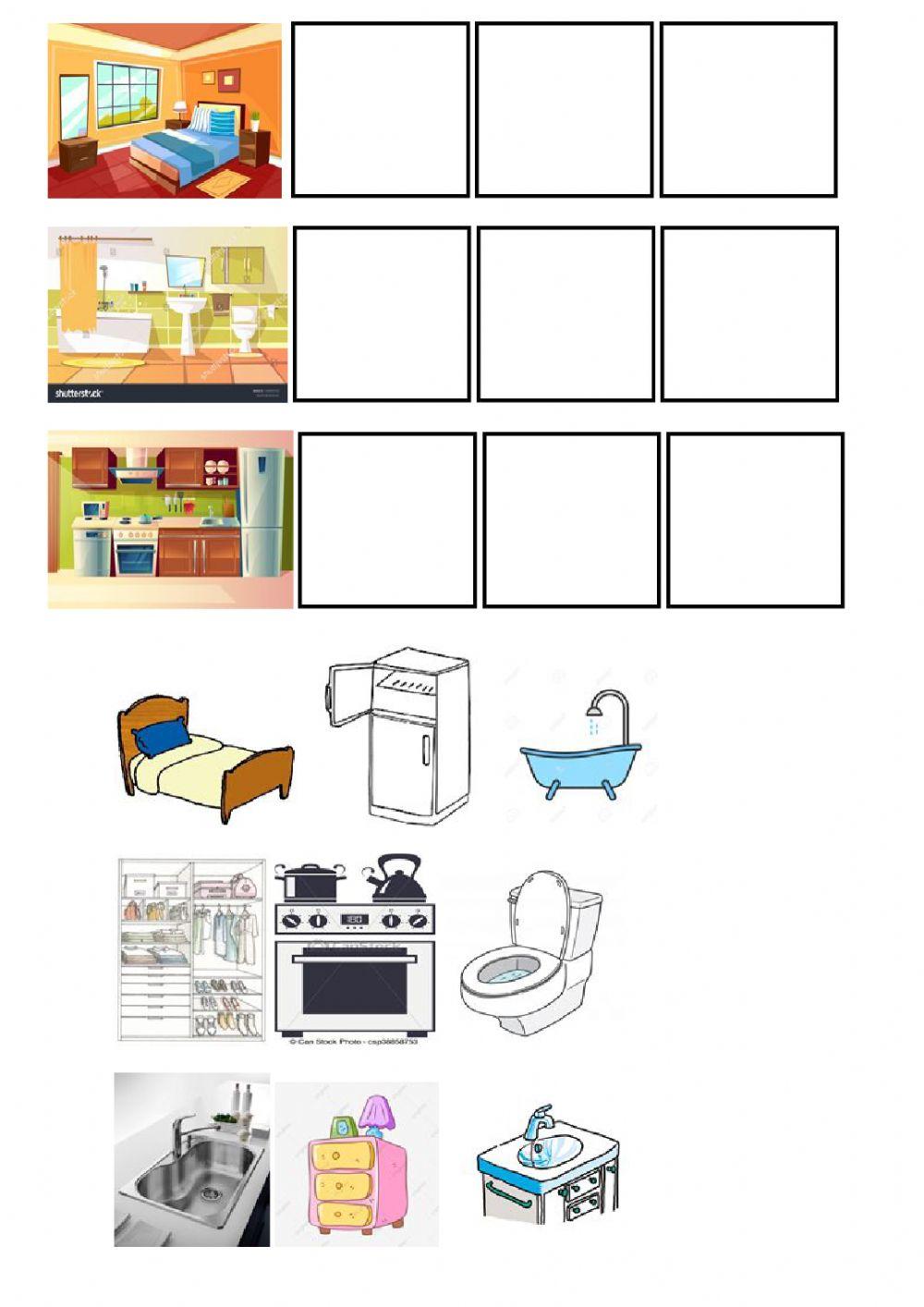 Familia de objetos: espacios de la casa