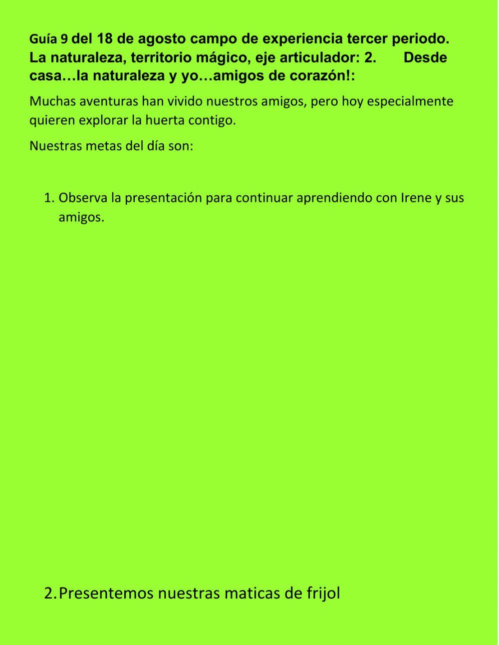 Guía 9 del 18 de agosto campo de experiencia tercer periodo.