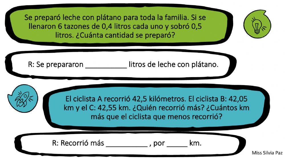 Problemas con nº decimales