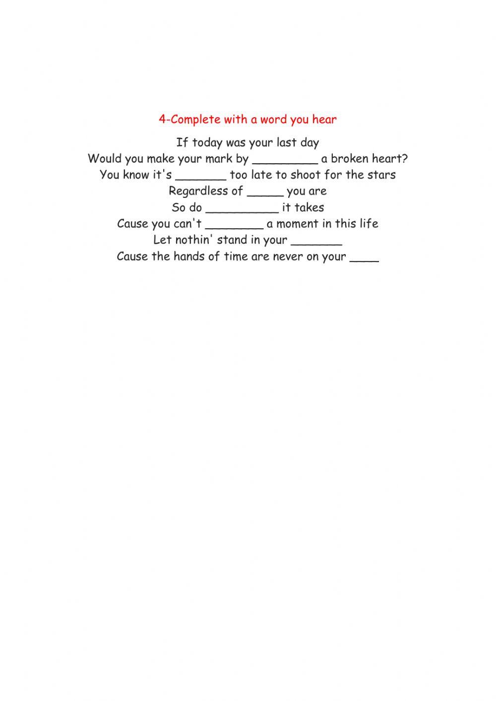 Second conditional song