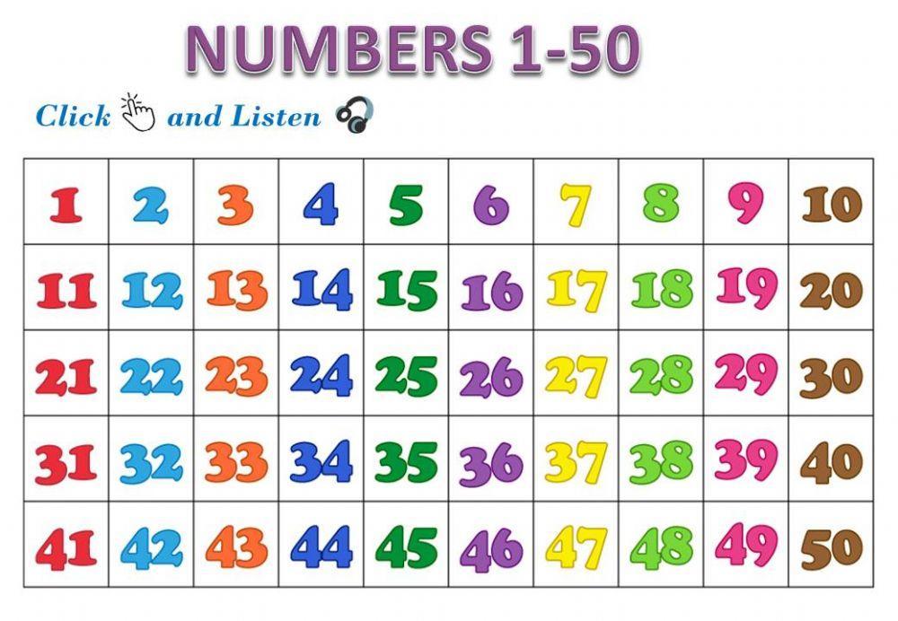 Numbers 1-50