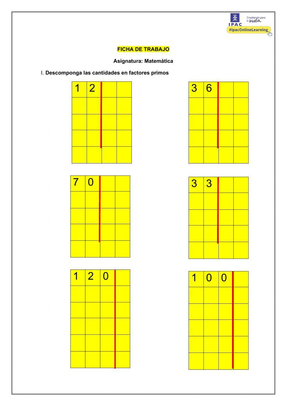 Descomposición en factores primos