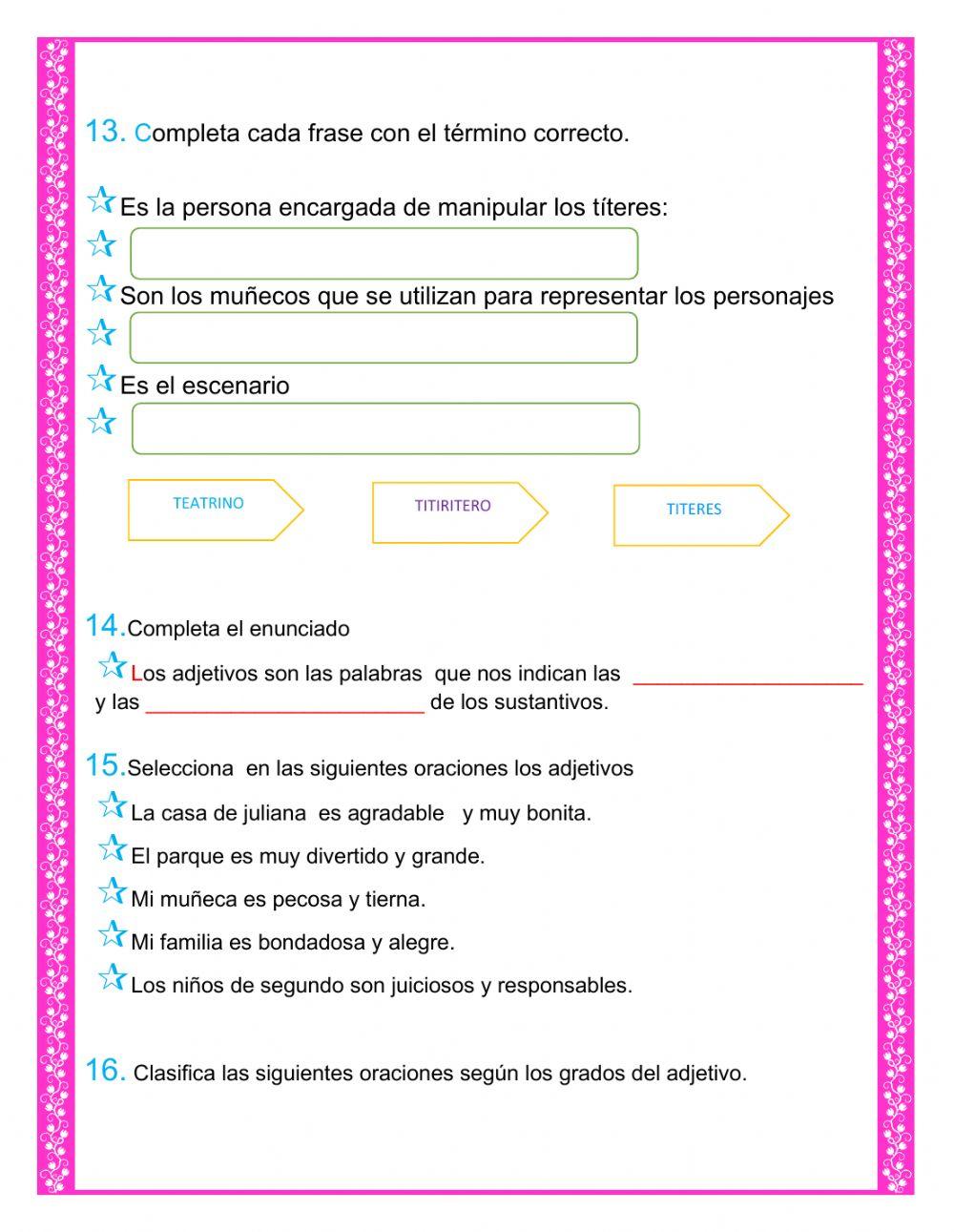 Evaluación bimestral de segundo