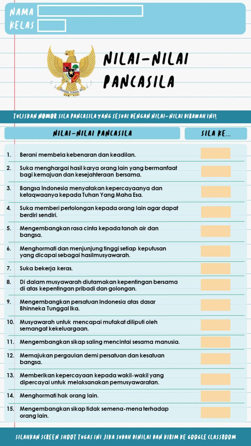 Nilai-Nilai Pancasila